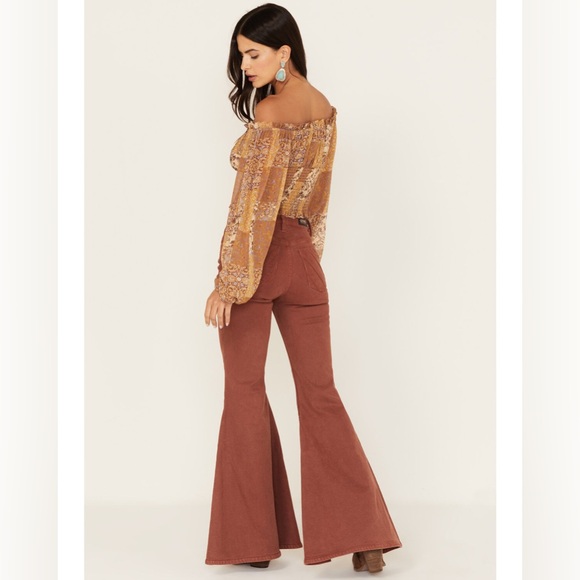 Shyanne Denim - Shyanne high-rise Tulip hem super flare jeans